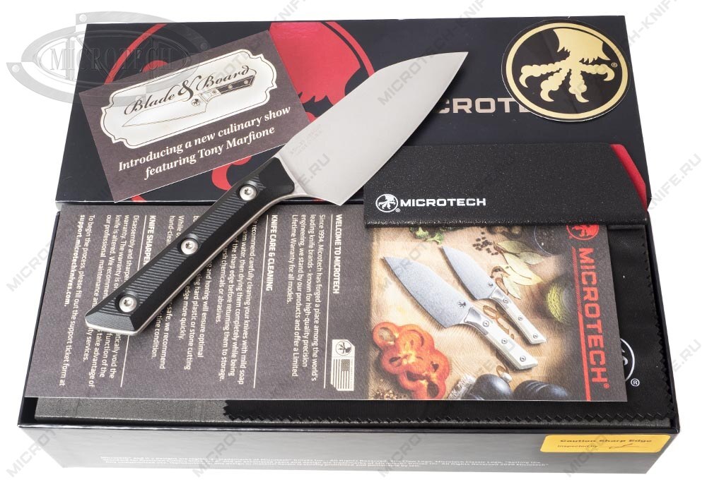 Нож Microtech Kitchen Santoku Small Black G-10 3300-10BK