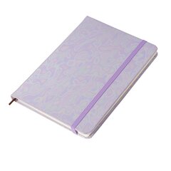 
          Записная книжка, А5, Alingar, 7БЦ, ПВХ голография, на резинке, клетка, 95 л., "Разводы", сиреневый