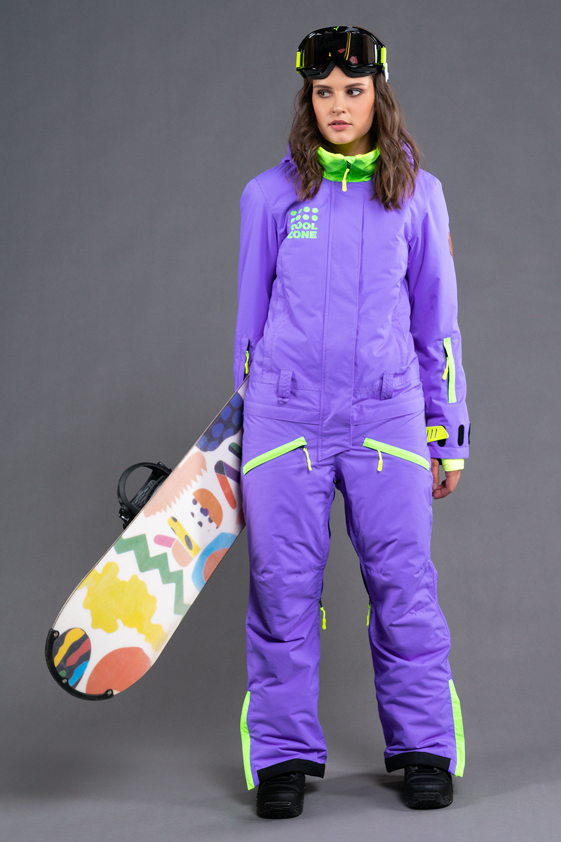 COOL ZONE 19 Twin One Colour женский сноубордический комбинезон фиолет - 7