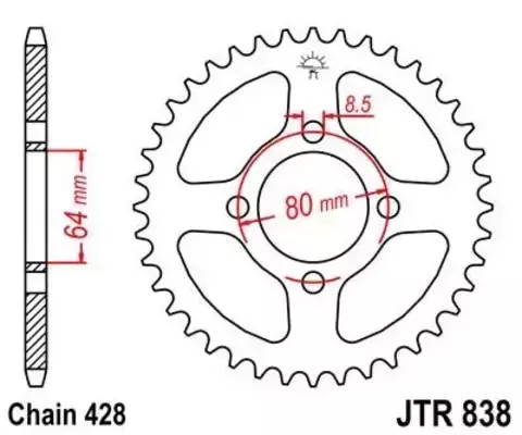 Звезда ведомая JTR838 45