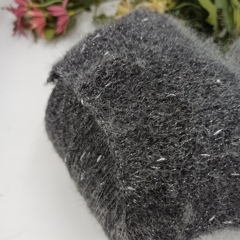 Смотка Pachino Brush альпака с люрексом Nodino Графит №24 230гр