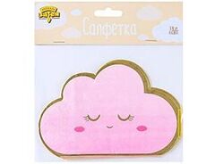 Салфетки фигурные, Детские грезы, Облако розовое, 33 см, 6 шт.