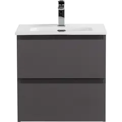 BelBagno KRAFT 39-500/390-2C-SO-GSO База под раковину подвесная с фрезерованными ручк. по всей дл. фасада с 2 выкатн. ящ.,Темно-Серый Мат.,500x395x500 фото