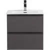 BelBagno KRAFT 39-500/390-2C-SO-GSO База под раковину подвесная с фрезерованными ручк. по всей дл. фасада с 2 выкатн. ящ.,Темно-Серый Мат.,500x395x500