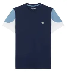 Теннисная футболка Lacoste Sport Printed Colour-Block - navy blue/blue/white