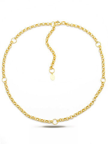 Цепочка Афина, серебро 925, позолота 18k