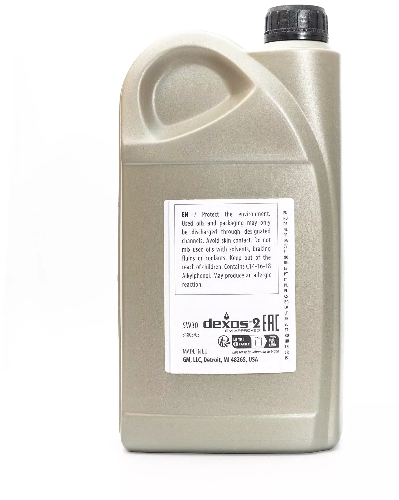 Синтетическое моторное масло GENERAL MOTORS Dexos2 Longlife 5W30, 2 л