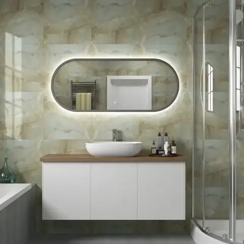 Art&Max Bari AM-BAR-500-1200-DS-F Зеркало с подсветкой, цвет: серый