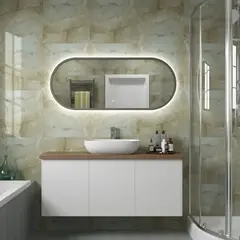 Art&Max Bari AM-BAR-500-1200-DS-F Зеркало с подсветкой, цвет: серый фото