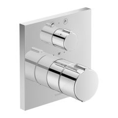 Duravit C.1 C15200013010 Смеситель термостатический для ванны скрытого монтажа (наружная часть квадрат) с запорным переключателем, цвет: хром фото