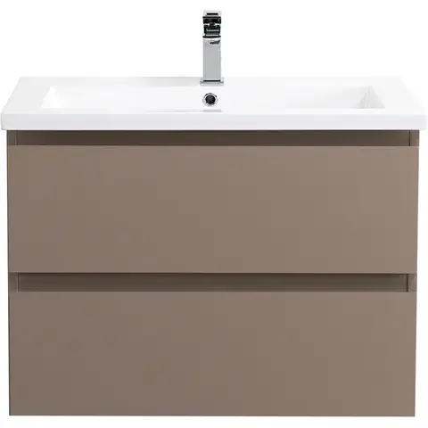 BelBagno KRAFT-750-2C-SO-СO База под раковину подвесная с фрезерованными ручками по всей длине фасада с двумя выкатн. ящ., Бежевый Мат., 750x455x500