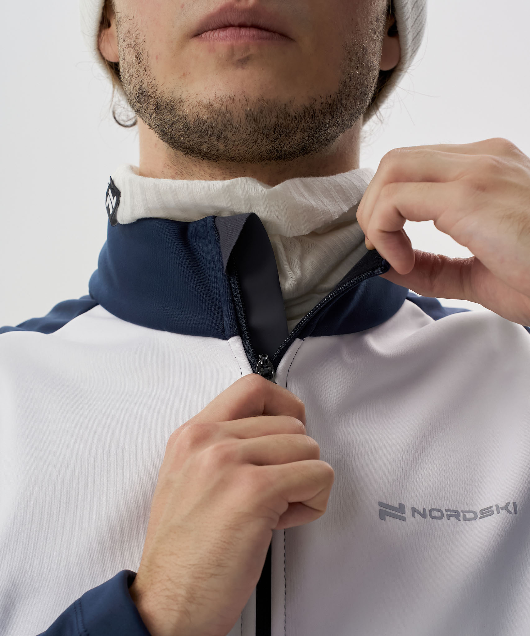 Мужская тренировочная лыжная куртка Nordski Advance white-titan-black - 9