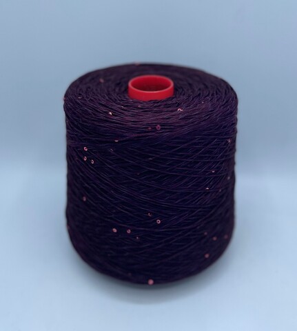 Zegna Baruffa (пр.Италия),art-Cotone 300м/100гр,100%Хлопок+пайетка, цвет-Слива. арт.23388
