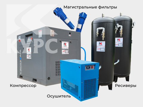 Компрессор с осушителем, ресивером и магистральным фильтром - 4