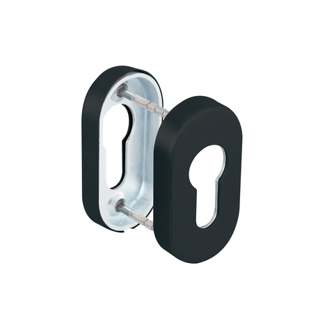 Накладка Fuaro (Фуаро) под цилиндр ET.R.DSS201-02P (DSS-02P-ET) INOX 201 BLACK (овальное основание)