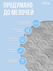 Наперник на молнии стеганый 50х70 см чехол для подушки 1 шт