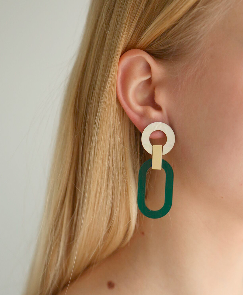 Серьги Lora II Earrings Dark Green