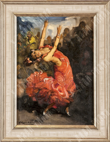 Санчес Клемент Ф.Р. Танцовщица фламенко. Холст, масло. Сер. XX в.