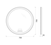 BelBagno SPC-RNG-700-LED-TCH-WARM Зеркало с встроенным светильником и кнопочным выключателем, цвет: белый