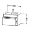 Duravit Ketho KT642201818 База под раковину 410x600x385, 1 выдв.ящик,цвет белый матовый