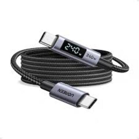 Кабель UGREEN L530 (65868) USB-C to USB-C PD 240W Max Fast Charging Cable 3м, серый космос
