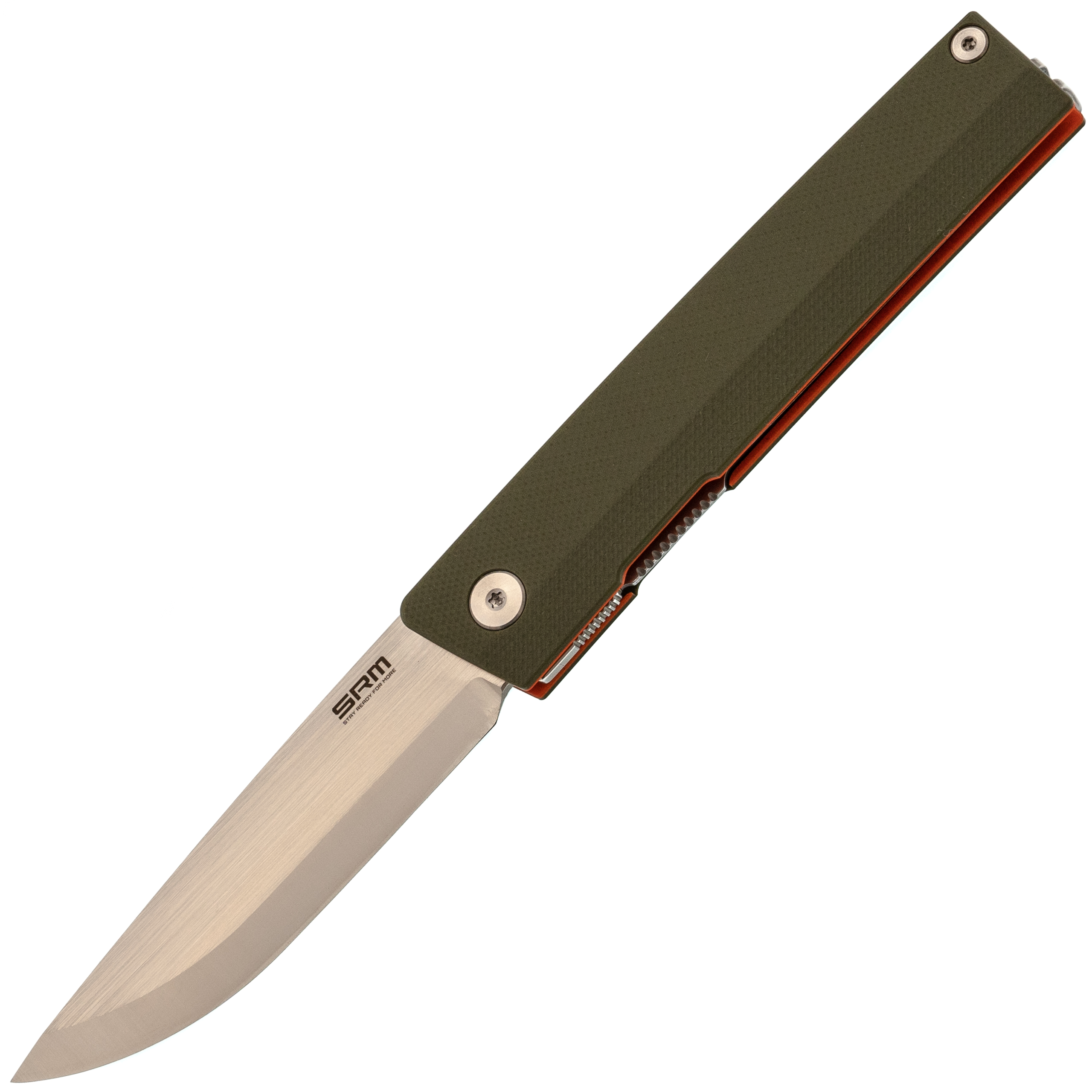 Складной нож SRM Gent Scandi satin/stonewash сталь 10Cr15CoMoV рукоять Green G10