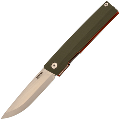 Фото Складной нож SRM Gent Scandi satin/stonewash сталь 10Cr15CoMoV рукоять Green G10