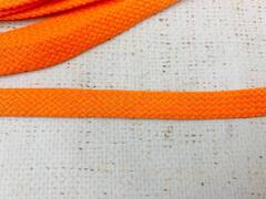 Шнур плоский х/б, ш. 1 см, турецкое плетение, оранжевый