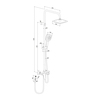 Damixa DX220920300_xxx Apollo. душевая система со смесителем-полкой: верхний душ 230*230мм. ручной душ