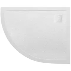 BelBagno TRAY-MR-UNO-RH-120/90-550-35-W-R-BO Поддон из искусственного мрамора в комплекте с сифоном с белой матовой декоративной накладкой фото
