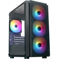 Корпус Mini-Tower XASTRA A402M 4FRGB, Micro-ATX, черный (A402M-4FC12F-BK)
