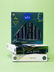 Трусы мужские слипы 2 шт. в упаковке KEY MPP 329 | Темно-синий + зеленый