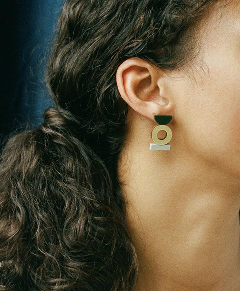 Серьги Memento Studs Green