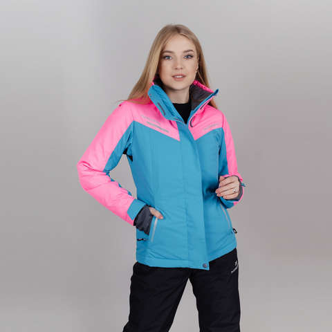 Горнолыжная куртка женская Nordski Extreme blue-pink