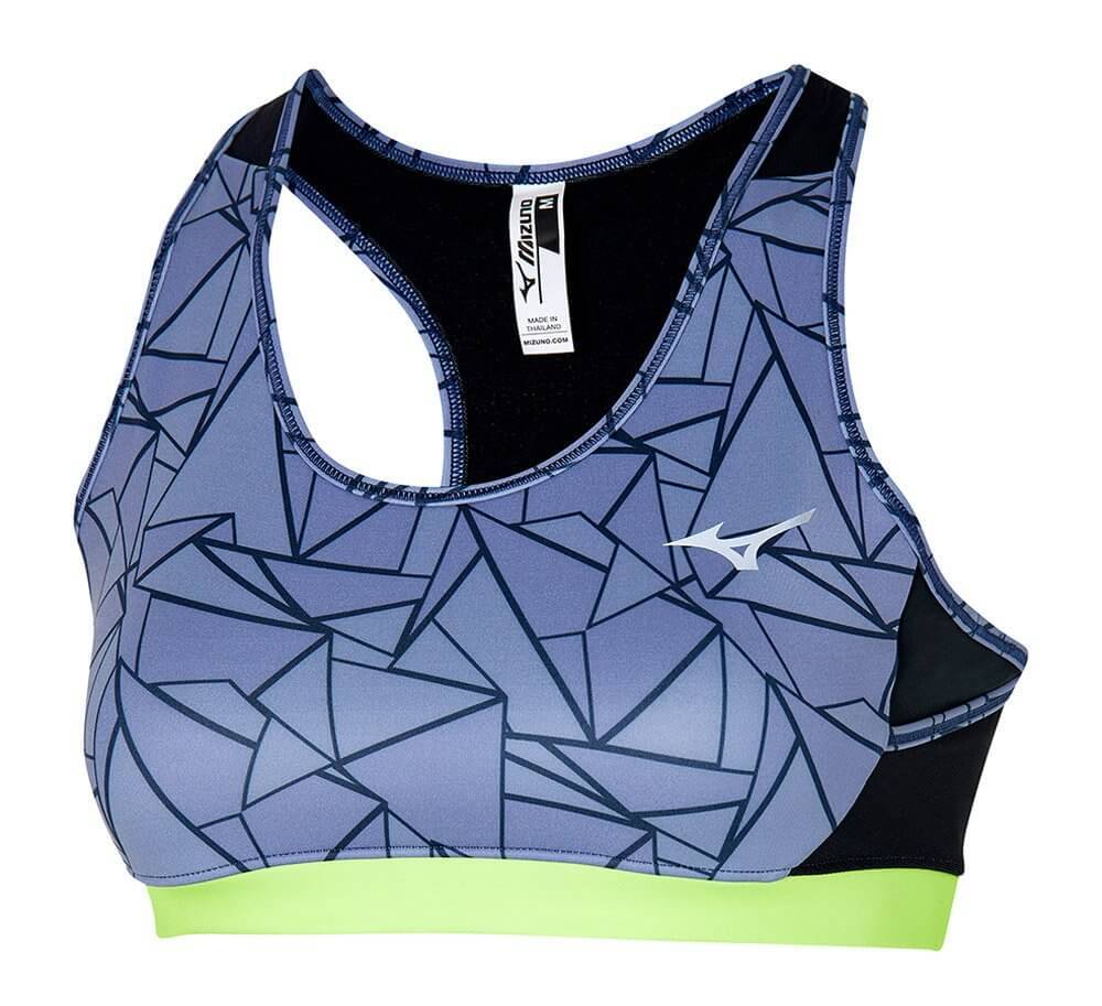 Mizuno Alpha Graphic Bra топ для бега женский синий - 3