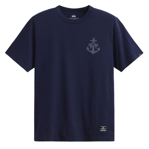 Футболка Alpha Industries Alpha Anchor Print Tee Replica Blue (Синий)