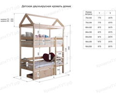 Двухъярусная кровать ДОМИК