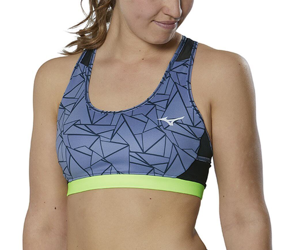 Mizuno Alpha Graphic Bra топ для бега женский синий