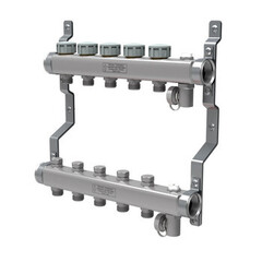 Коллекторная группа Royal Thermo 1" на 4 выхода с термостатическими и ручными запорными вентилями