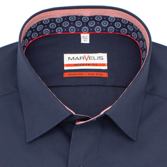 Рубашка Marvelis Modern Fit 7344/64/80 темно-синяя