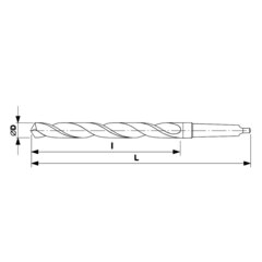 Сверло по металлу к/х 20,0x238/140мм DIN345 HSSE-Co8 KM2 135° h8 6xD H-Tools Pro 206200EHT