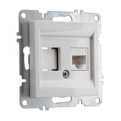 Розетка компьютерная ARVIA Electric, кат. 6, 1 гнездо, белая 50011000247