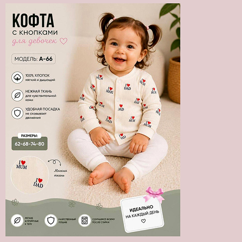 Кофточка хлопок д (62-80) 260815-R1495