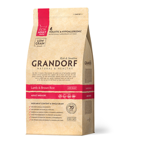 Grandorf Cat Indoor сухой корм для кошек (ягненок с рисом) 400 г