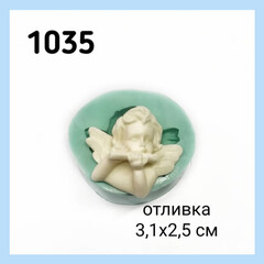 1035 Молд силиконовый. Ангел с флейтой.