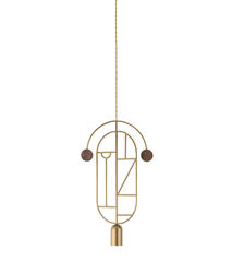 Подвесной светильник NOMON HOME WOODEN DOTS, CONF. 07, GOLD/WALNUT