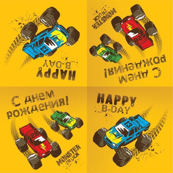 Салфетки, Тачки Монстры Трак, 33*33 см, 12 шт.