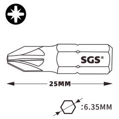Бита PZ3 х25мм S2 100шт SGS 6325-PZ3-100