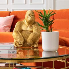 Фигура декоративная Monkey Gorilla Side Medium «Горилла сбоку средняя» 39 см, Золотой