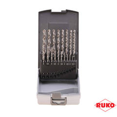 Набор сверл по металлу 1-10мм 19шт DIN338 HSS-G 118° (пл. кейс) Ruko 214214RO